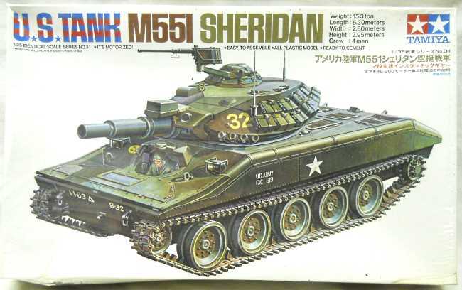 Tamiya 1/35 US Tank M551 Sheridan Motorized, 30031 plastic model kit